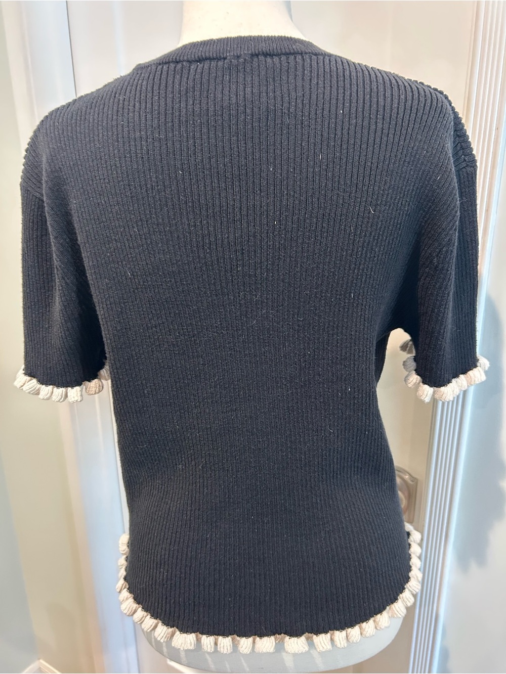 INDUSTRY Ribbed Knit Top with Ruffle Trim - Picture 7 of 9